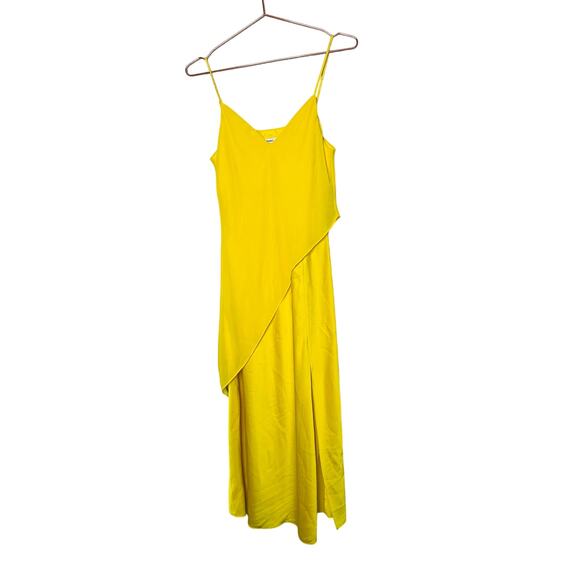 SAUNDERS COLLECTIVE Women's Yellow Lara Slip Satin Cocktail Dress Size 2 - Picture 5 of 12